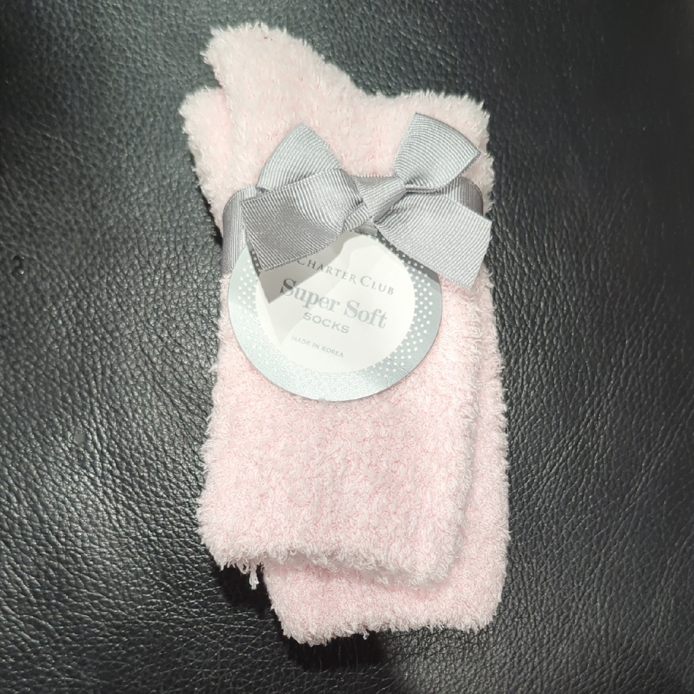Charter Club Soft Pink Fuzzy Socks